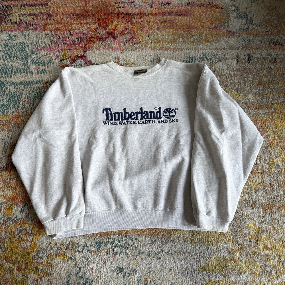 Vintage Timberland Weathergear Sweatshirt Mens 2XL Wind Water Earth Sky